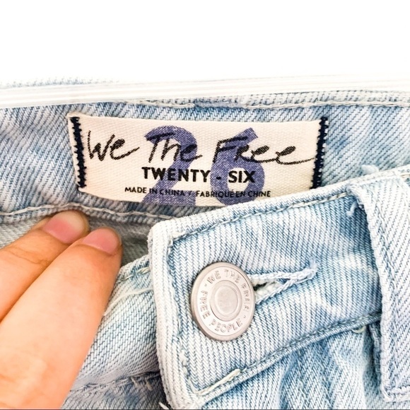 Free People Skirt Going Rogue Denim Distressed Asymmetrical Tidal Wave 25 26 NWT - Picture 9 of 13